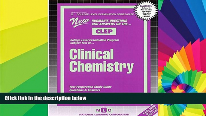 Big Deals  CLINICAL CHEMISTRY (College Level Examination Series) (Passbooks) (COLLEGE LEVEL