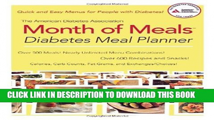 [PDF] The American Diabetes Association Month of Meals Diabetes Meal Planner Full Colection