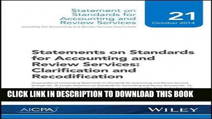 [READ] EBOOK Statements on Standards for Accounting and Review Services: Clarification and