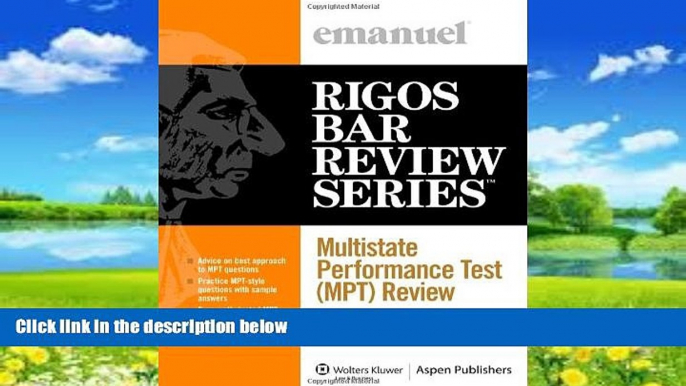 Books to Read  Multistate Performance Test (Mpt) Review 2010 (Emanuel Rigos Bar Review)  Full