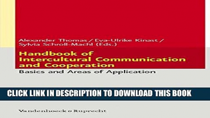 [PDF] Handbook of Intercultural Communication and Cooperation: Basics and Areas of Application