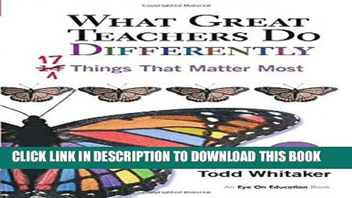 Collection Book What Great Teachers Do Differently: 17 Things That Matter Most