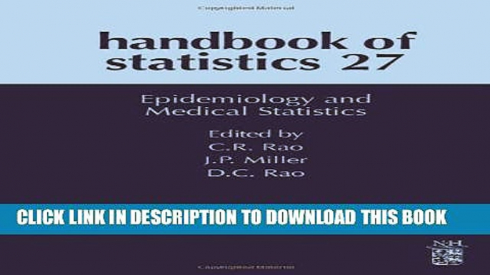 [PDF] Handbook of Statistics, Volume 27: Epidemiology and Medical Statistics Popular Colection