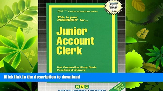 GET PDF  Junior Account Clerk(Passbooks) (Passbook for Career Opportunities) FULL ONLINE