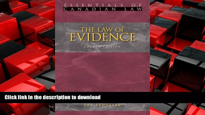 READ PDF The Law of Evidence (Essentials of Canadian Law) FREE BOOK ONLINE