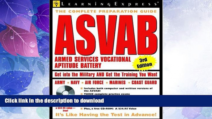 FAVORITE BOOK  ASVAB: Armed Services Vocational Aptitude Battery (Armed Services Vocational