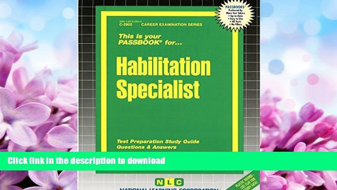 GET PDF  Habilitation Specialist(Passbooks)  BOOK ONLINE