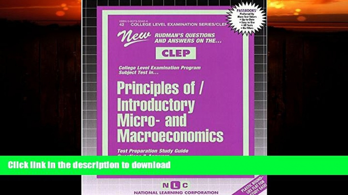 READ BOOK  INTRODUCTORY MICRO- AND MACROECONOMICS (College Level Examination Series) (Passbooks)