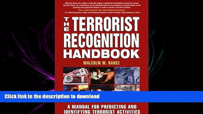 FAVORIT BOOK The Terrorist Recognition Handbook: A Manual for Predicting and Identifying Terrorist