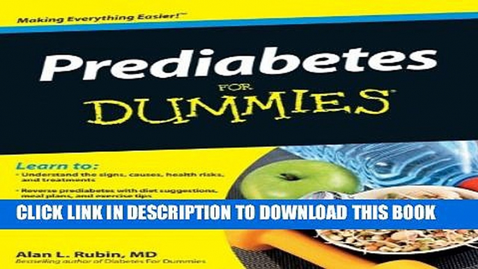 New Book Prediabetes For Dummies