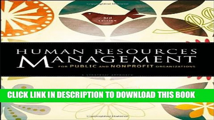 New Book Human Resources Management for Public and Nonprofit Organizations: A Strategic Approach