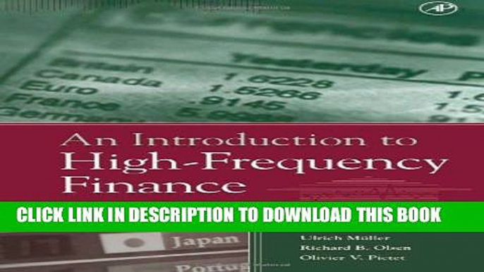 New Book An Introduction to High-Frequency Finance