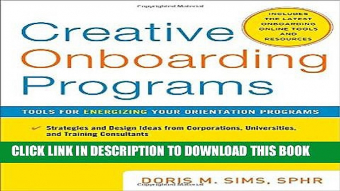 New Book Creative Onboarding Programs: Tools for Energizing Your Orientation Program