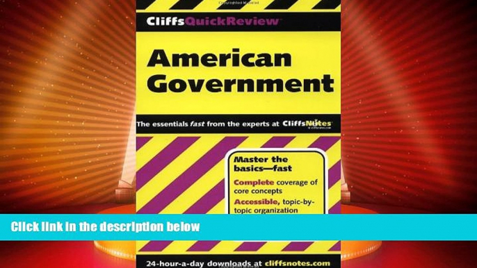 Big Deals  CliffsQuickReview American Government (Cliffs Quick Review (Paperback))  Best Seller