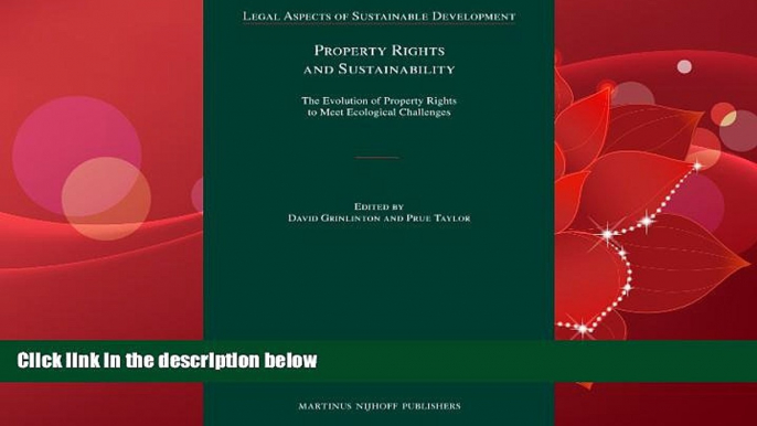 different   Property Rights and Sustainability (Legal Aspects of Sustainable Development)