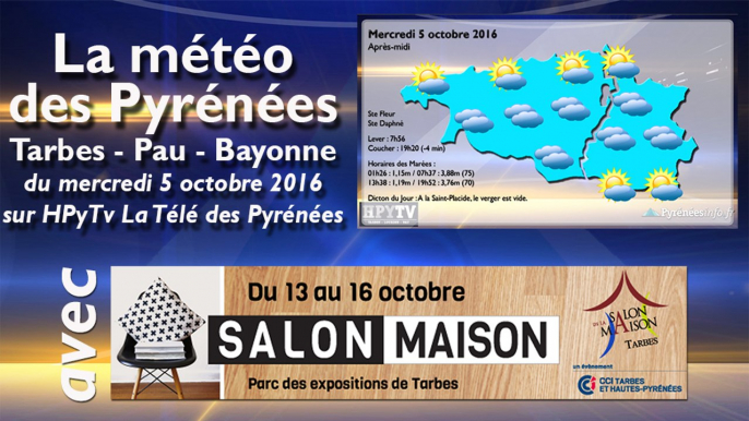 HPyTv Pyrénées | La Météo de Tarbes Pau Bayonne (5 octobre 2016)