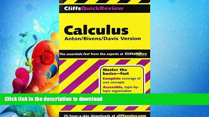 EBOOK ONLINE  CliffsQuickReview Anton s Calculus (Cliffs Quick Review (Paperback))  BOOK ONLINE