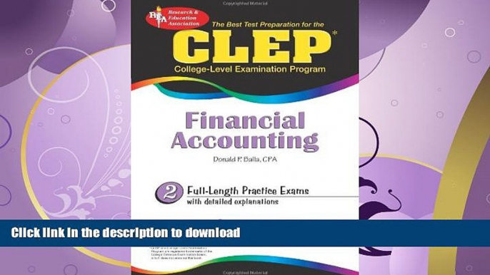 FAVORITE BOOK  CLEPÂ® Financial Accounting (CLEP Test Preparation) FULL ONLINE