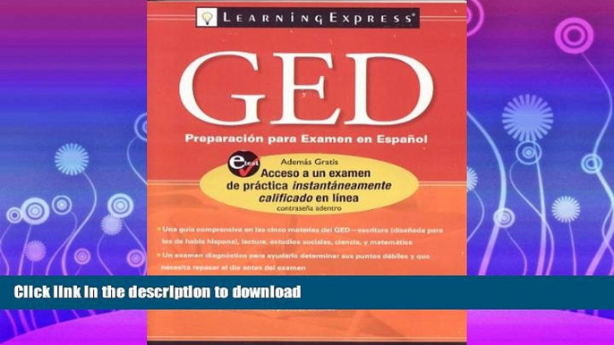 GET PDF  GED Preparacion Para Examen En Espanol (GED Test Prep)  GET PDF