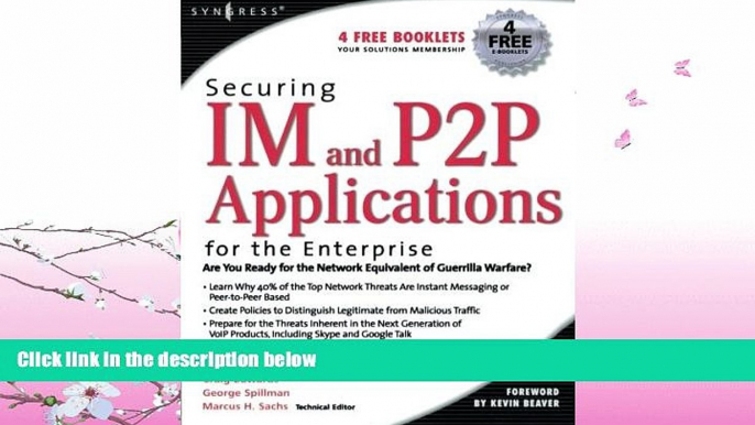 FAVORITE BOOK  Securing IM and P2P Applications for the Enterprise