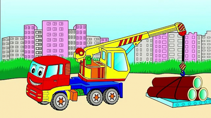 Big Trucks & Vehicles. Cartoons for Kids. Learning colors