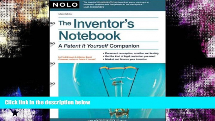 FAVORITE BOOK  Inventor s Notebook: A Patent It Yourself Companion