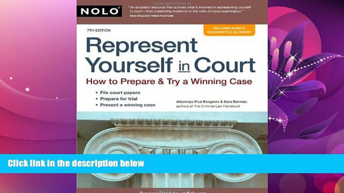 FULL ONLINE  Represent Yourself in Court: How to Prepare   Try a Winning Case