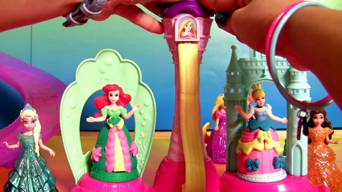 Play Doh Sparkle Royal Palace Disney Princess Glitter Glider Magiclip Dolls Anna Elsa Ariel Belle