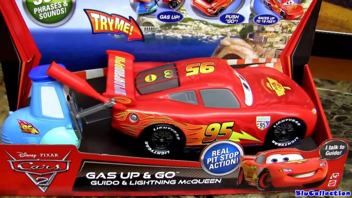 Carrinhos Relampago McQueen e Guido Gas Up n Go Carrinho de Corrida Disney Brinquedos em Portugues