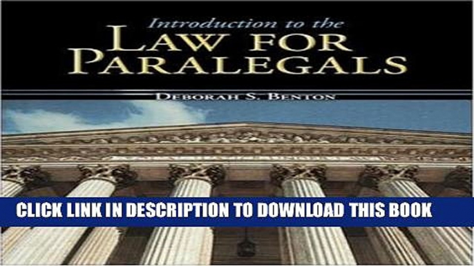 [PDF] Introduction to the Law for Paralegals (McGraw-Hill Business Careers Paralegal Titles) Full