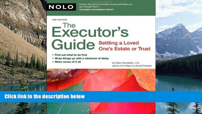 Books to Read  The Executor s Guide: Settling a Loved One s Estate or Trust  Full Ebooks Most Wanted