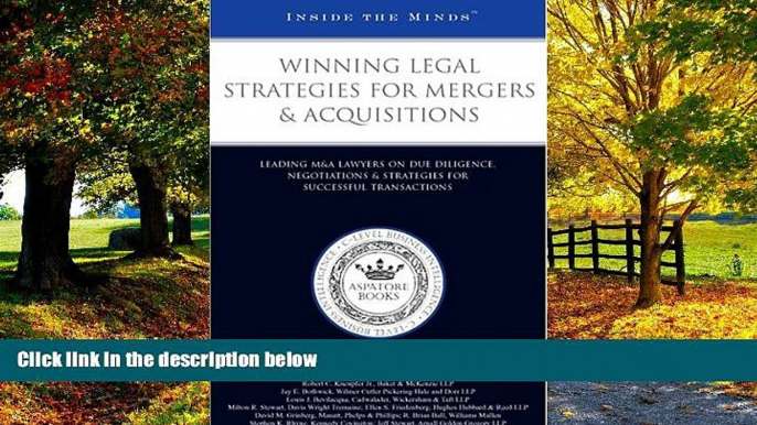 Books to Read  Winning Legal Strategies for Mergers   Acquisitions: Leading M A Lawyers from