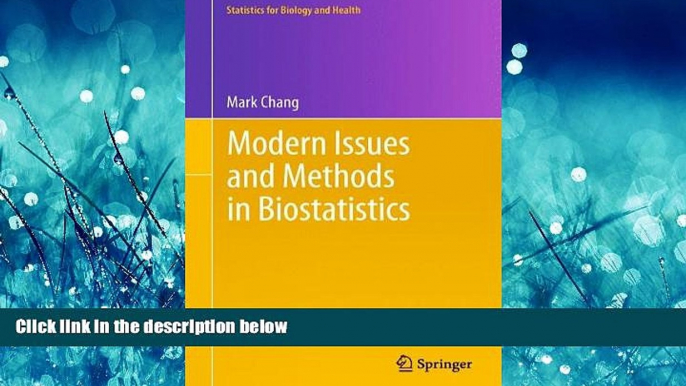 Choose Book Modern Issues and Methods in Biostatistics (Statistics for Biology and Health)