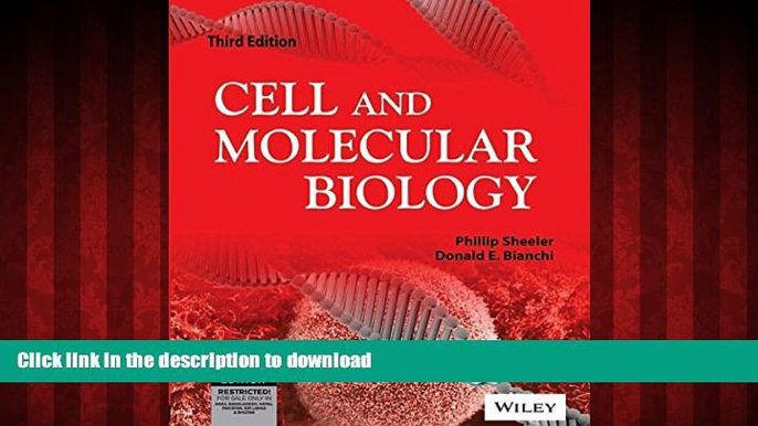 READ PDF Cell And Molecular Biology, 3Rd Ed FREE BOOK ONLINE