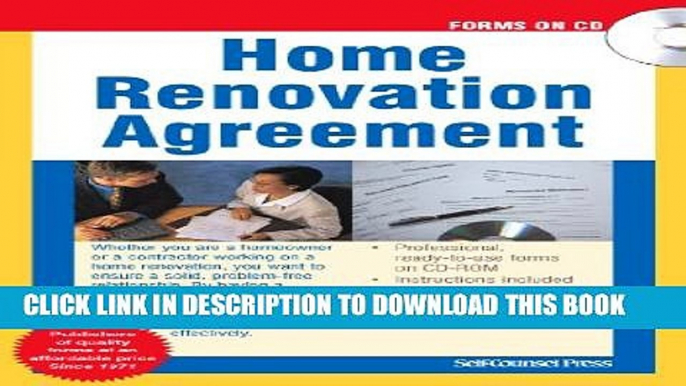 New Book Home Renovation Agreement