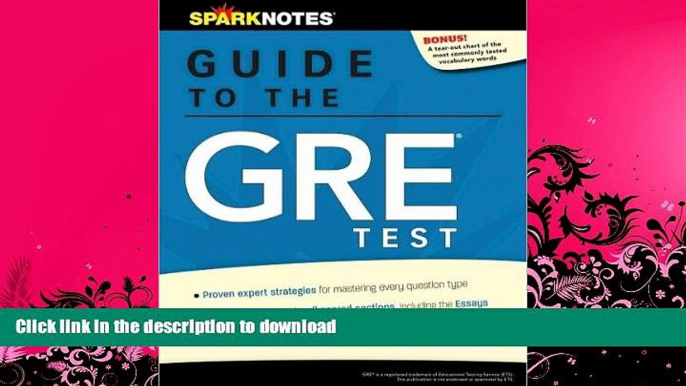 READ BOOK  Sparknotes Guide to the GRE Test FULL ONLINE