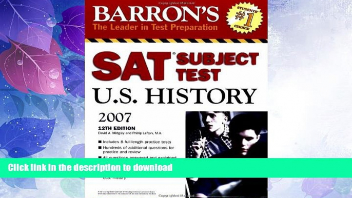 READ BOOK  Barron s SAT Subject Test in U.S. History (Barron s How to Prepare for the Sat II