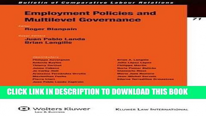 [PDF] Employment Policies and Multilevel Governance (Bulletin of Comparative Labour Relations