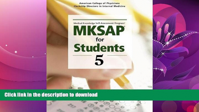 READ BOOK  MKSAPÂ® for Students 5 FULL ONLINE