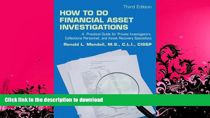 GET PDF  How to Do Financial Asset Investigations: A Practical Guide for Private Investigators,