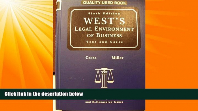 EBOOK ONLINE  West s Legal Environment of Business: Text and Cases - Text Only  BOOK ONLINE