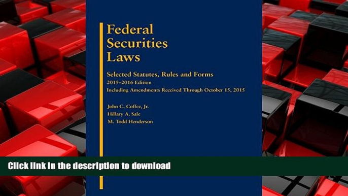 EBOOK ONLINE Federal Securities Laws: Selected Statutes, Rules and Forms 2015-2016 READ PDF BOOKS