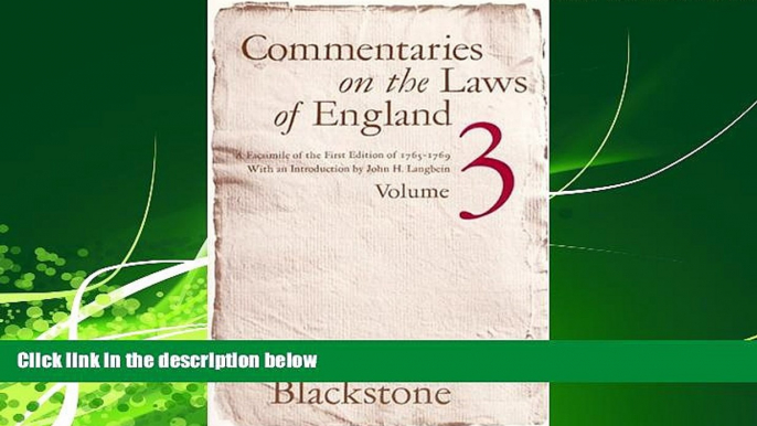 complete  Commentaries on Laws of England, Vol. 3