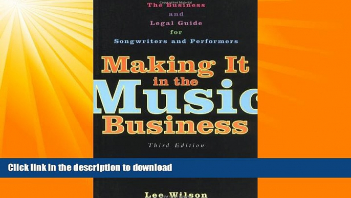 READ  Making It in the Music Business: The Business and Legal Guide for Songwriters and