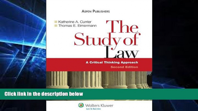 Full [PDF]  The Study of Law: A Critical Thinking Approach  Premium PDF Online Audiobook