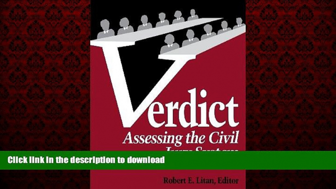 FAVORIT BOOK Verdict: Assessing the Civil Jury System FREE BOOK ONLINE