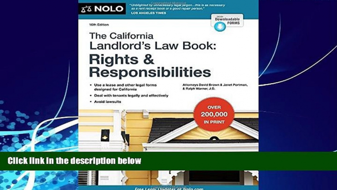 Big Deals  California Landlord s Law Book, The: Rights   Responsibilities (California Landlord s