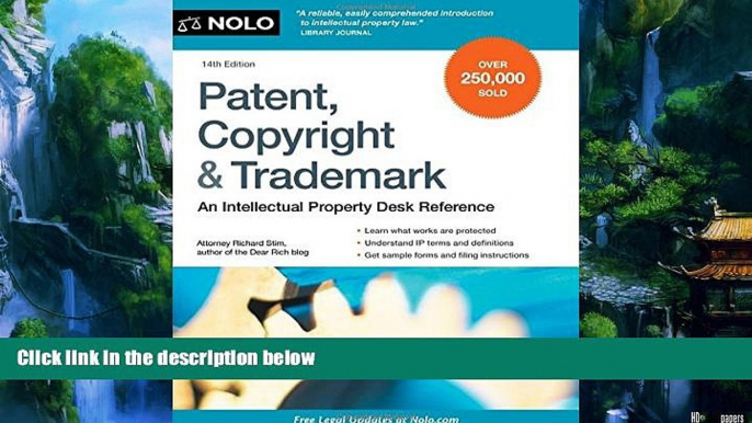 Books to Read  Patent, Copyright   Trademark: An Intellectual Property Desk Reference  Full Ebooks