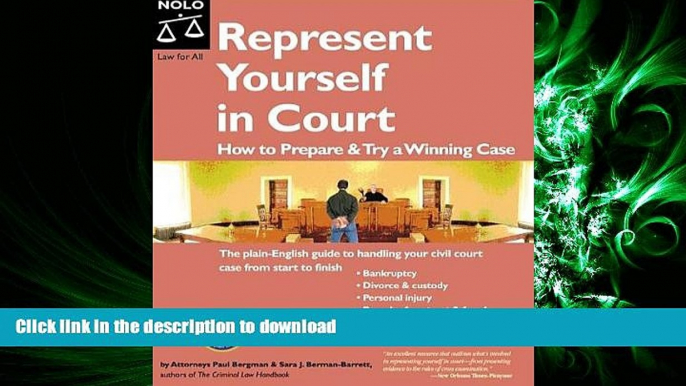 READ THE NEW BOOK Represent Yourself In Court: How to Prepare   Try a Winning Case FREE BOOK ONLINE