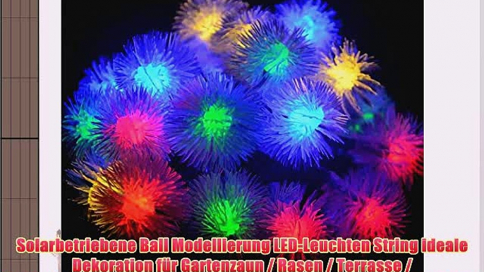 Fletion Bunte 15ft 20 LED-Kugeln Solarbetrieben Outdoor-Schnur Lichterkette Weihnachtsdekoration